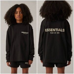 Fear of Gods x Essentials Kids Long-Sleeve Essential Tee 'Stretch Limo' Size 12